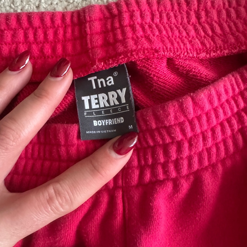 TNA Hot Pink Terry Fleece Pants - Picture 3 of 4